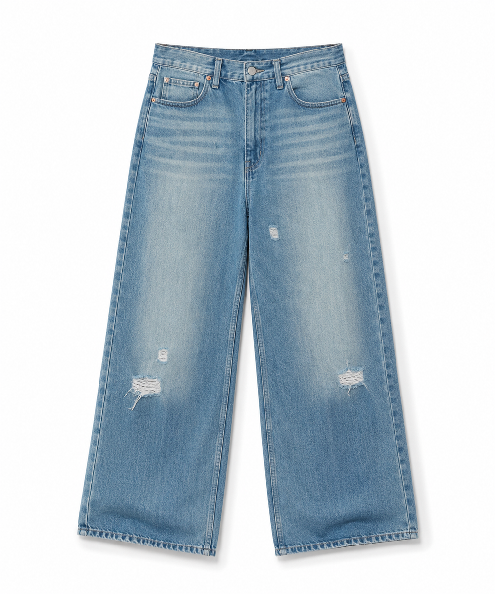 CUBBY blue washed baggy jeans