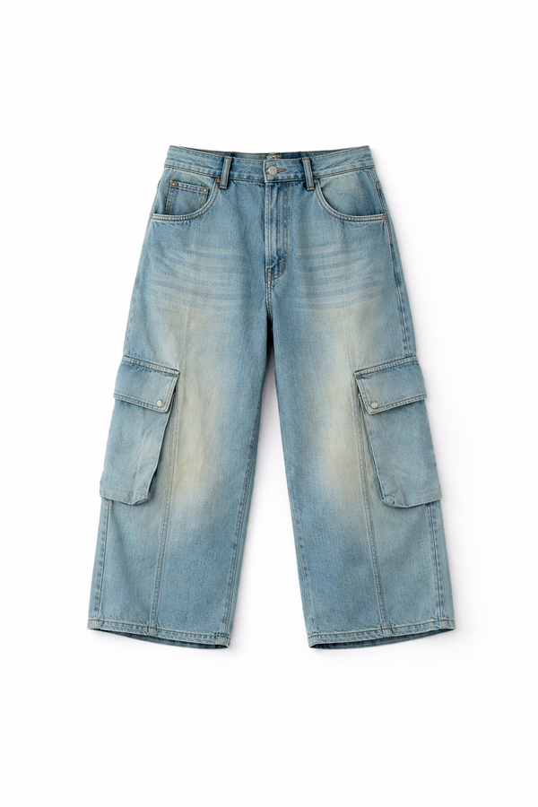 Destroyed Loose-Fit Denim Shorts