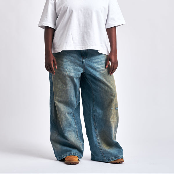 Baggy Blue Washed Denim Jeans
