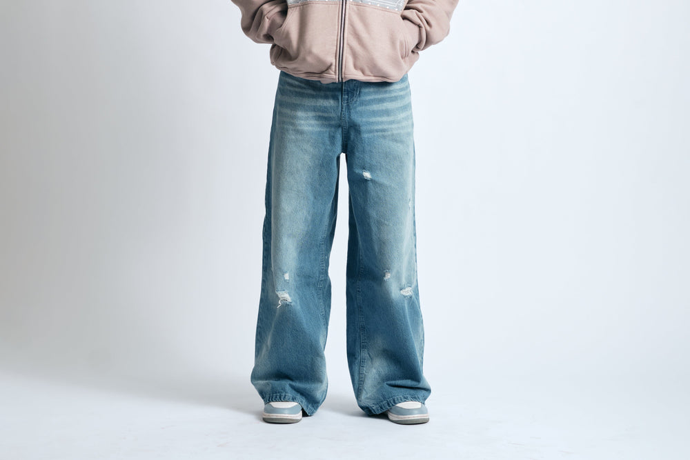 CUBBY blue washed baggy jeans