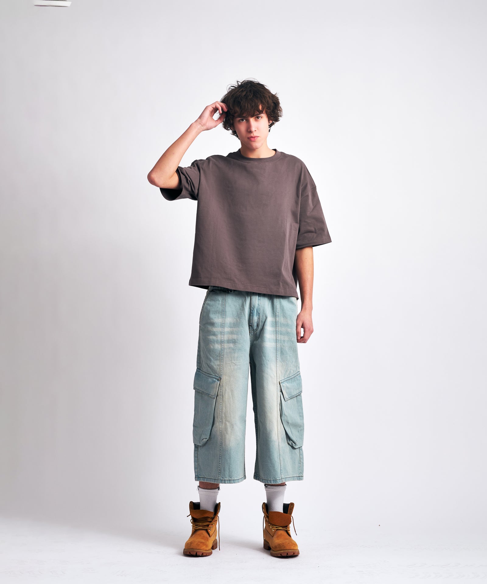 Destroyed Loose-Fit Denim Shorts